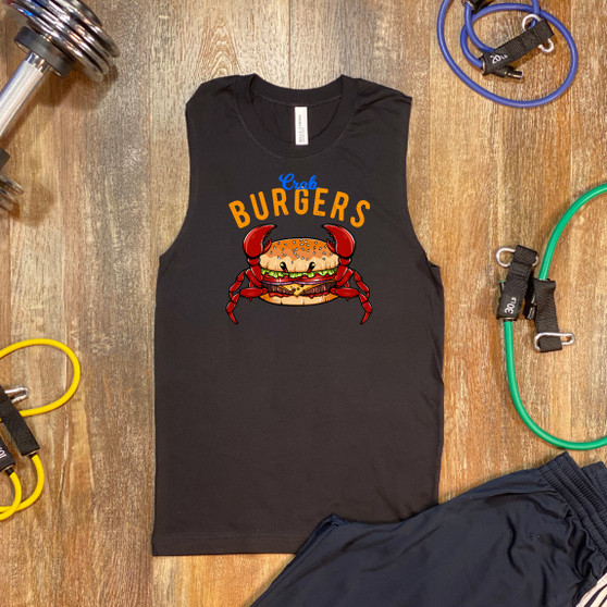 Black Crab Burger Unisex Muscle Shirt - Bella + Canvas 3483