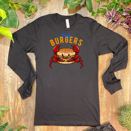 Black Crab Burger Unisex Long Sleeve Tee - Bella + Canvas 3501