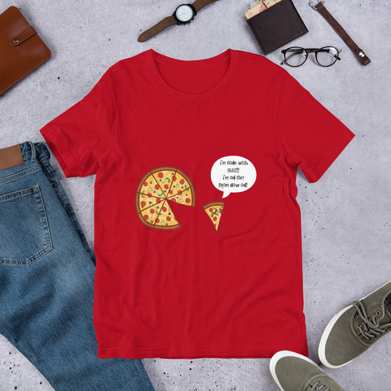 Red T-Shirt - Bella + Canvas 3001 Angry Pizza