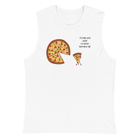 Angry Pizza Unisex Muscle Shirt - Bella + Canvas 3483 