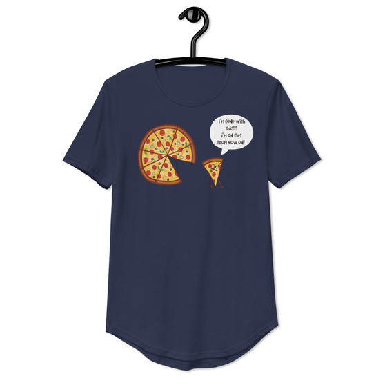 Angry Pizza Curved Hem Tee - Bella + Canvas 3003 