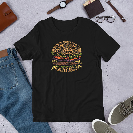 Black T-Shirt - Bella + Canvas 3001 Burger