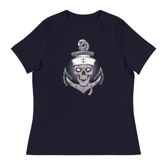 Anchor Skull Women's Relaxed T-Shirt - Bella + Canvas 6400 