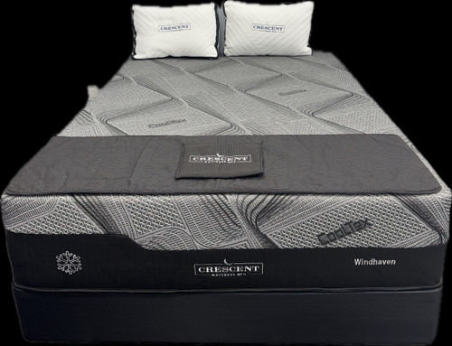 •	Windhaven – 14” All Foam
1.	Cool Touch Cover - Cooling fibers provide initial cool feeling and help to dissipate excess heat.
2.	Gel Memory Foam – Dissipates directs excess heat away from the sleeper for a cooler night’s sleep.  Combining gel with memory foam create extraordinary pressure point relief.
3.	Memory Foam – Contours to the body and relieves a sleepers pressure points
4.	Quad Flex – Zoned foam.  This layer provides zoned support to hips, shoulders and legs
5.	HD support base – Provides longevity and outstanding support for the mattress