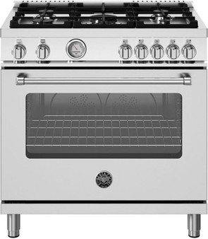 Bertazzoni - 36" Master Series range - Gas oven - 5 aluminum burners - Stainless Steel