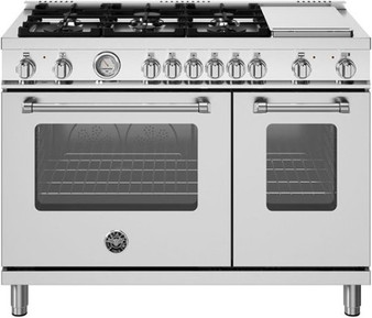 Bertazzoni - 48" Master Series range -  Dual Fuel - 6 aluminum burners - Stainless Steel