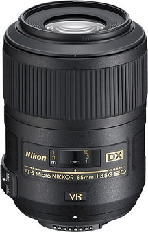 Nikon - AF-S DX Micro Nikkor 85mm f/3.5G ED VR Telephoto Lens for DX SLR Cameras - Black