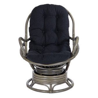 OSP Home Furnishings - Tahiti Rattan Swivel Rocker - Black