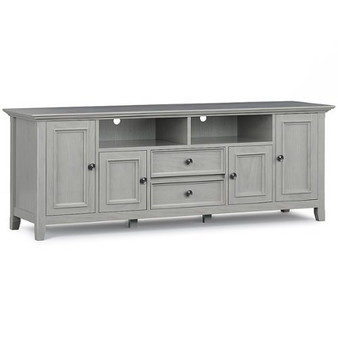 Simpli Home - Amherst solid wood 72 inch Wide Transitional TV Media Stand For TVs up to 80 inches - Fog Grey