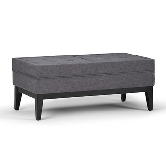 Simpli Home - Castlerock Storage Ottoman - Slate Grey