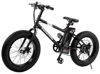 Swagtron - EB-6 20" Electric Bike w/ 20-mile Max Operating Range & 18.6 mph Max Speed - Black