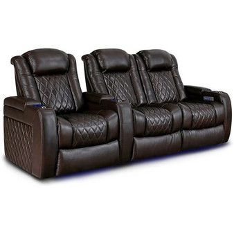 Valencia Theater Seating - Valencia Tuscany XL Home Theater Seat | premium top grain Nappa leather 11000 (Row of 3 Loveseat Right) - Dark Chocolate