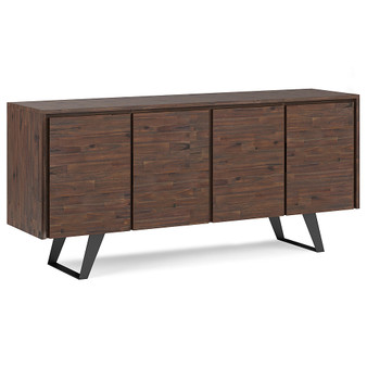 Simpli Home - Lowry Large 4 Door Sideboard Buffet - Distressed Charcoal Brown