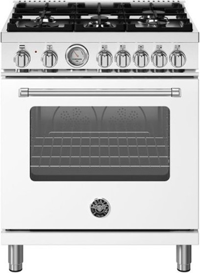 Bertazzoni - 30" Master Series range - Dual Fuel - 5 aluminum burners - Matte White