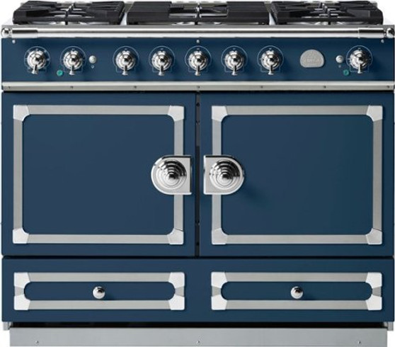 La Cornue - Cornufe Dual Fuel 110 Range - Winter Sky with SS & Polished Chrome