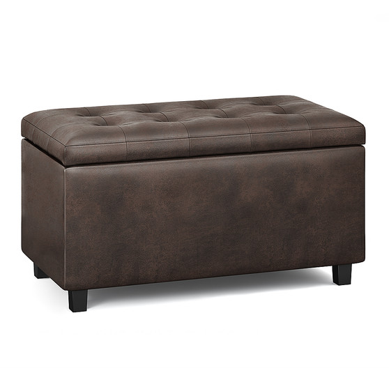 Simpli Home - Cosmopolitan Storage Ottoman - Distressed Brown