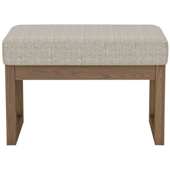 Simpli Home - Milltown Rectangular Contemporary Wood/Foam Bench Ottoman - Platinum