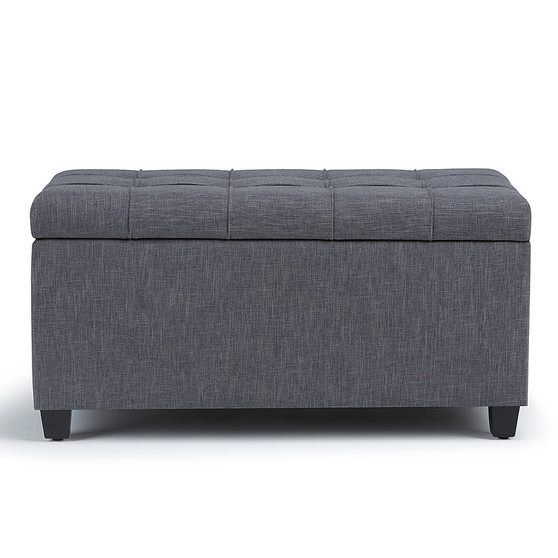 Simpli Home - Sienna Storage Ottoman Bench - Slate Gray