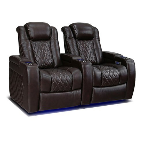 Valencia Theater Seating - Valencia Tuscany Home Theater Seating | Premium Top Grain 11000 Nappa Leather (Row of 2, Black) - Dark Chocolate