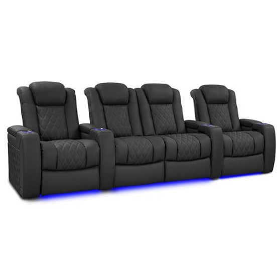 Valencia Theater Seating - Valencia Tuscany Luxury Home Theater Seating | Semi-Aniline Italian 20000 Leather (Row of 4 Loveseat Center) - Graphite