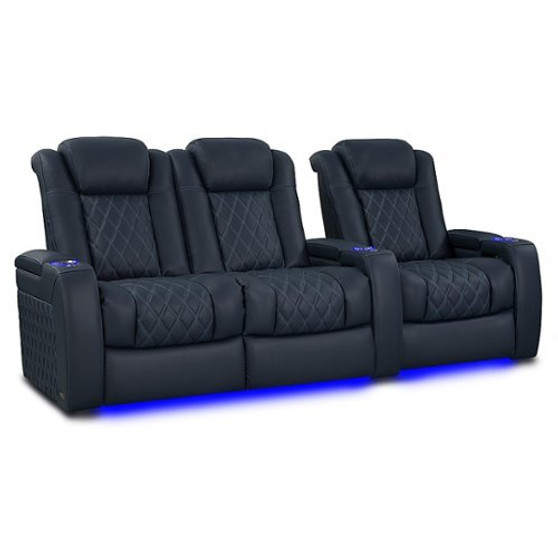 Valencia Theater Seating - Valencia Tuscany XL Luxury Edition | Semi-Aniline Italian Nappa Leather 20000 (Row of 3 Loveseats Left) - Moonlight Blue