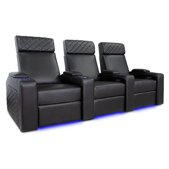 Valencia Theater Seating - Valencia Zurich Home Theater Seating | Premium Top Grain Nappa Leather 11000 (Row of 3) - Black