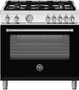 Bertazzoni - 36" Master Series range - Dual Fuel - 5 aluminum burners - Matte Black