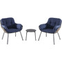 Hanover - Naya 3-Piece Chat Set with Cushions - Steel/Navy