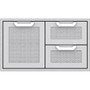 Hestan - AGSDR Series 36" Double Drawer and Storage Door Combination - Stainless Steel