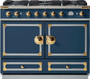 La Cornue - Cornufe Dual Fuel 110 Range - Winter Sky with SS & Polished Brass