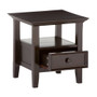 Simpli Home - Amherst Square Solid Pine Wood 1-Drawer End Table - Dark American-Brown