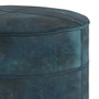 Simpli Home - Connor Round Pouf - Distressed Teal Blue