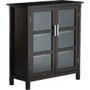 Simpli Home - Kitchener Medium Storage Cabinet - Dark Walnut Brown