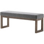 Simpli Home - Milltown Rectangular Modern Contemporary Plywood/Linen-Look Fabric Bench Ottoman - Gray