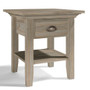 Simpli Home - Redmond SOLID WOOD 19 inch Wide Square Transitional End Table in Distressed Grey - Distressed Gray