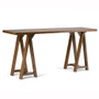 Simpli Home - Sawhorse Wide Console Sofa Table - Medium Saddle Brown