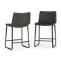 Simpli Home - Warner Counter Height Stool (Set of 2) - Distressed Charcoal Grey