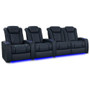 Valencia Theater Seating - Valencia Tuscany XL Luxury Edition | Semi-Aniline Italian Nappa Leather 20000 (Row of 4 Loveseats Right) - Moonlight Blue