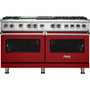 Viking - 5-Series Dual Fuel Self-Clean 60"W Sealed Burner Range - San Marzano Red