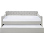 Click Decor - Carmina 3-Seat Fabric Daybed Sofa with Under-Bed Trundle - Beige