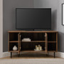 Walker Edison - Modern Corner TV Stand for Most TVs Up to 52" - Rustic Oak