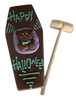Custom Hand-Crafted Artwork on a Milk Chocolate Coffin filled with Candy! (Candies inside will vary.)