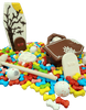 Custom Hand-Crafted Artwork on a Milk Chocolate Coffin filled with Candy! (Candies inside will vary.)
