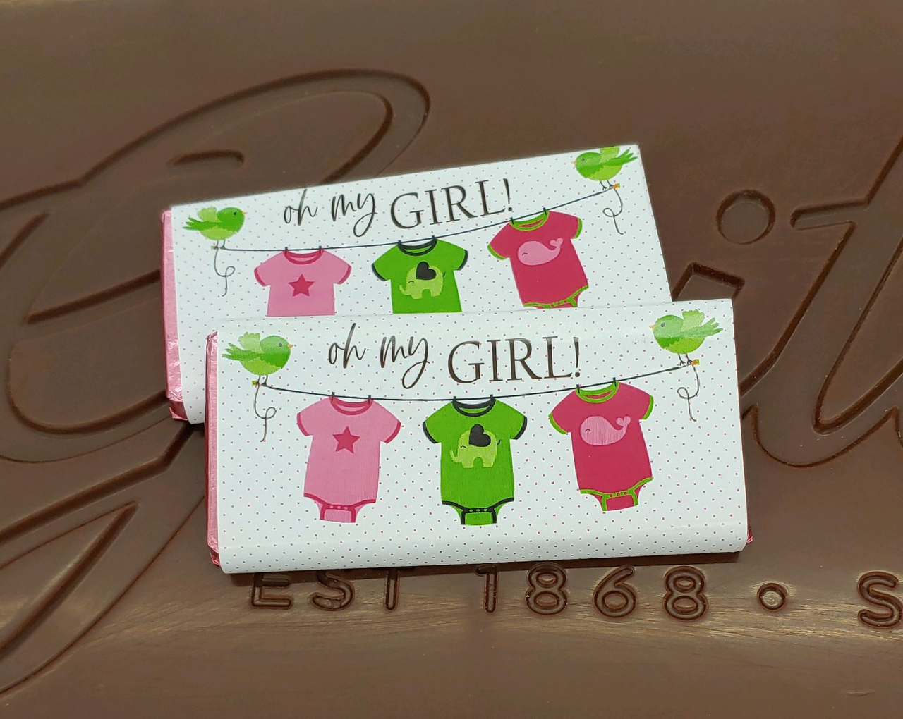 It's a Girl Milk Chocolate Bars! 1 oz. bars
