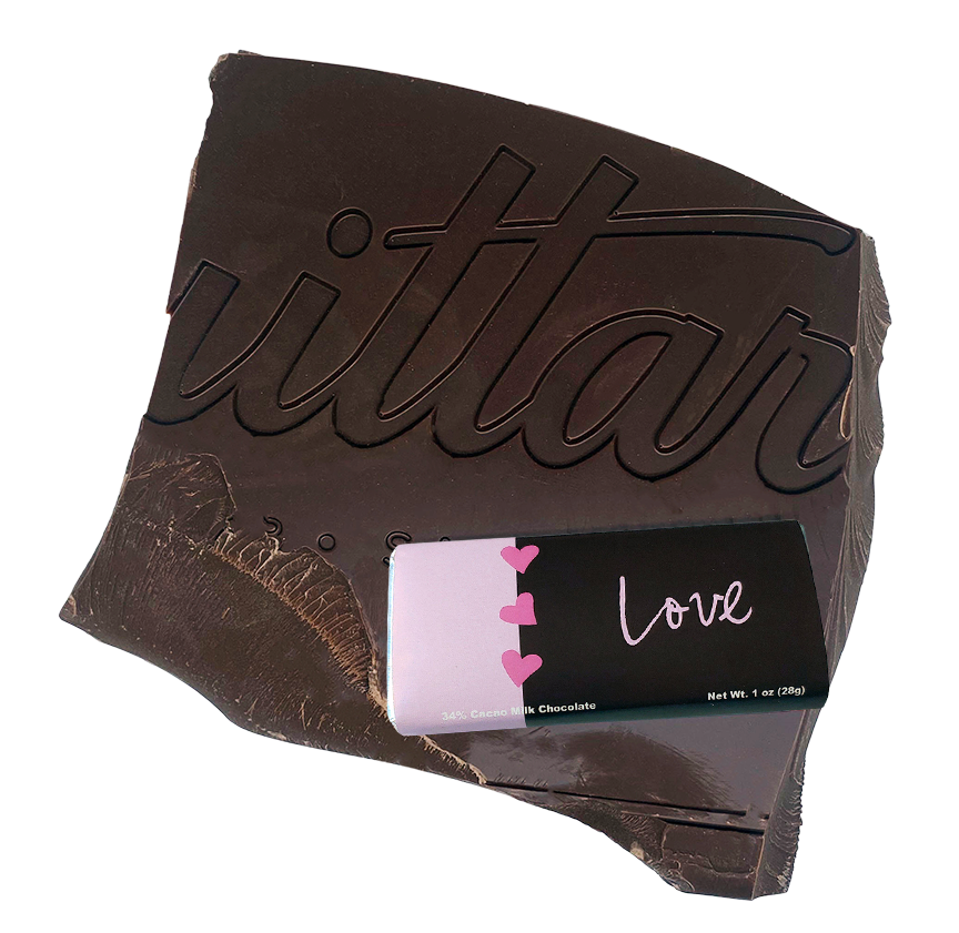 Tell your loved one they are LOVED with Cerreta Candy Company's LOVE Milk Chocolate Bar