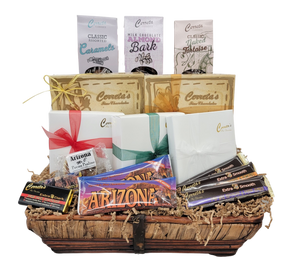 The Ultimate Chocoholic Experience! This is an amazing gift for the chocolate lover in your life. Whoever receives this gift may go into chocolate overload! 

*Substitution Policy: In some instances, our photo may represent an overall theme or look. Occasionally, substitutions happen due to availability and seasonality. If this is the case with the gift you've selected, we will ensure the style, theme and arrangement is preserved and will only substitute items of equal or higher value.