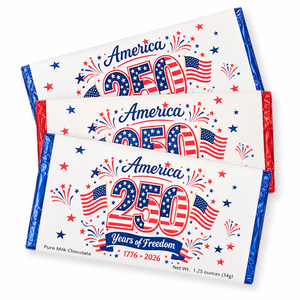 Freedom Milk Chocolate Bars 1.25 oz. 

Hand wrapped and Proud of It!