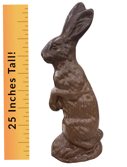 25 inch Tall GIANT Milk Chocolate Easter Bunny! Solid Milk Chocolate, weighs in at 23 pounds!
