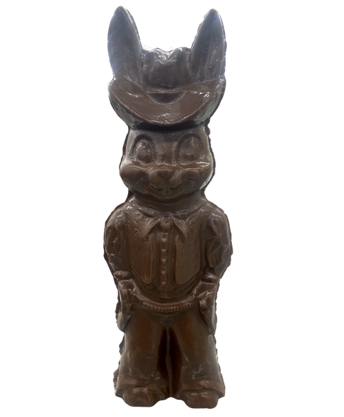 Milk Chocolate Cowboy Easter Bunny Fully Customizable, We can Write a Hand Painted Chocolate Message!