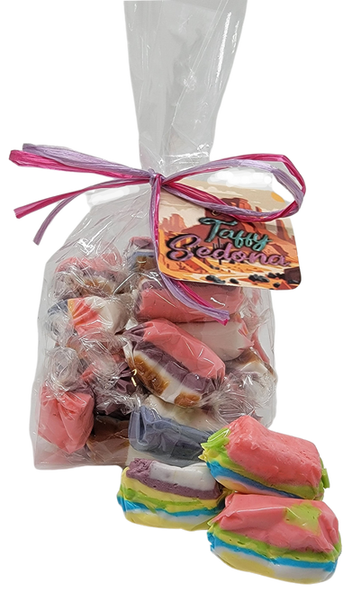 Taffy Sedona. Mouthwatering chewy taffy with colors that would remind you of the beauty of Sedona, Arizona.